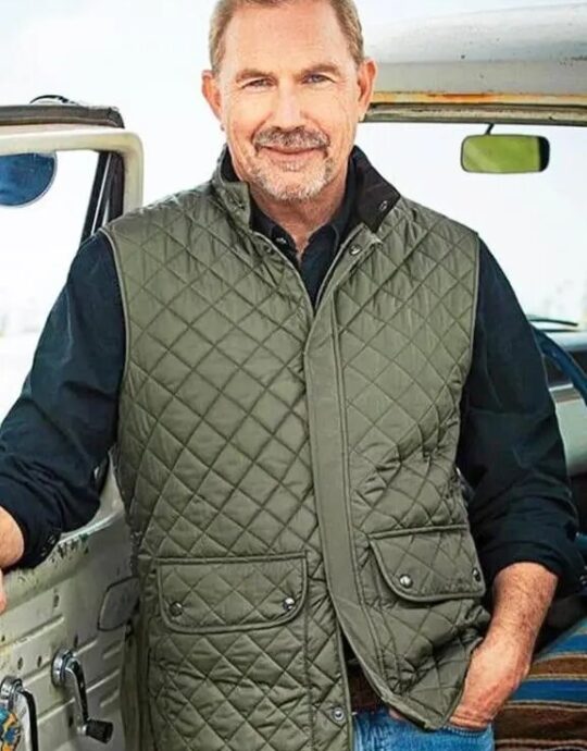 Yellowstone-SO4-Kevin-Costner-Green-Quilted-Vest